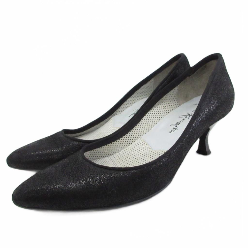 美品 銀座かねまつ ポインテッドトゥ　パンプス 23.5 銀座かねまつ GINZA Kanematsu パンプス ポインテッドトゥ ローヒール