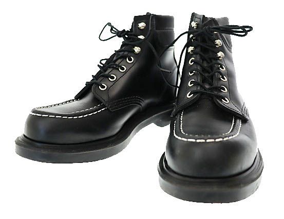 刺繍羽タグ レッドウィング ブーツ モックトゥ ブラック 25.5 D レッドウィング REDWING 2023年製 刺繍羽タグ SUPERSOLE 6 MOC-TOE