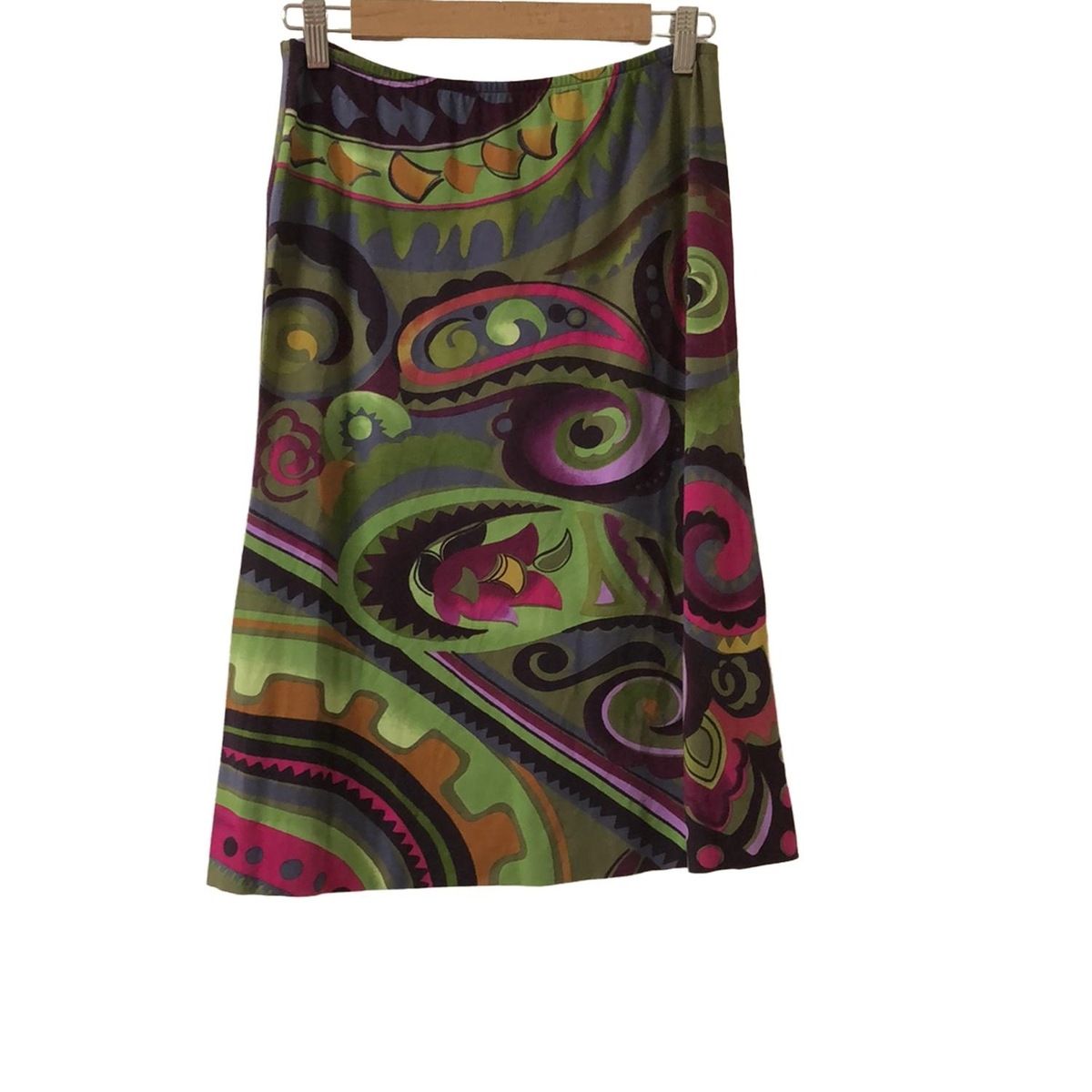 ETRO(エトロ) スカート サイズ44 L レディース - グリーン×ピンク