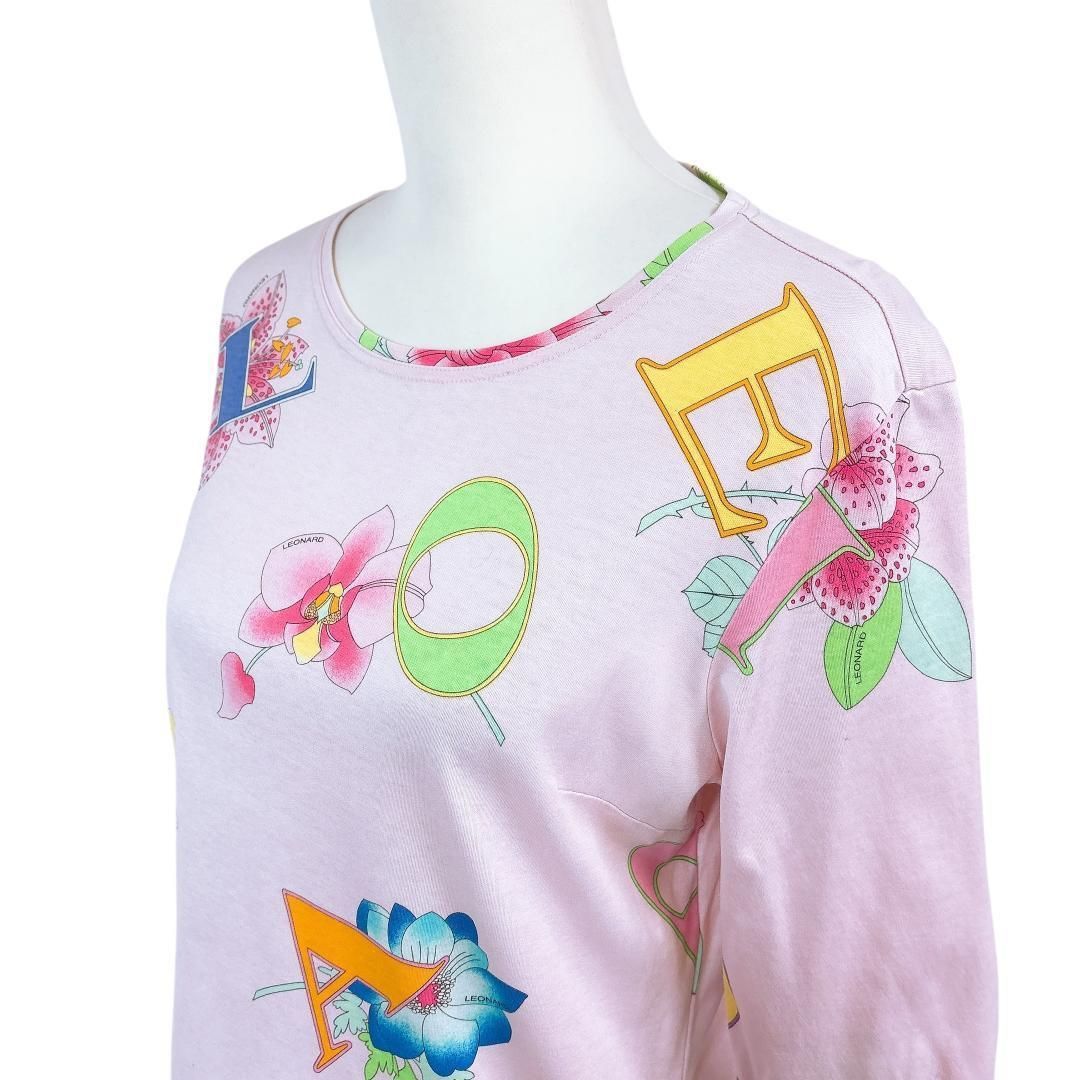 美品】レオナール スポーツ 長袖カットソー L 花柄 ピンク - メルカリ