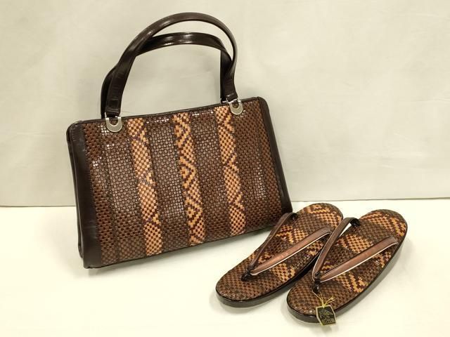 平和屋着物▽和装小物 和装バッグ・草履セット 金鷲本舗 東京謹製