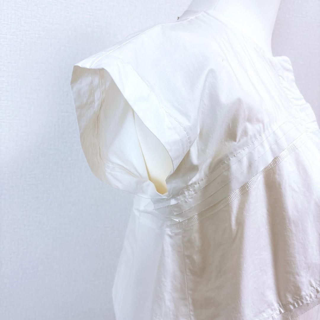 美品】CARVEN プルオーバーコットンブラウス ノースリーブ 36 ホワイト 