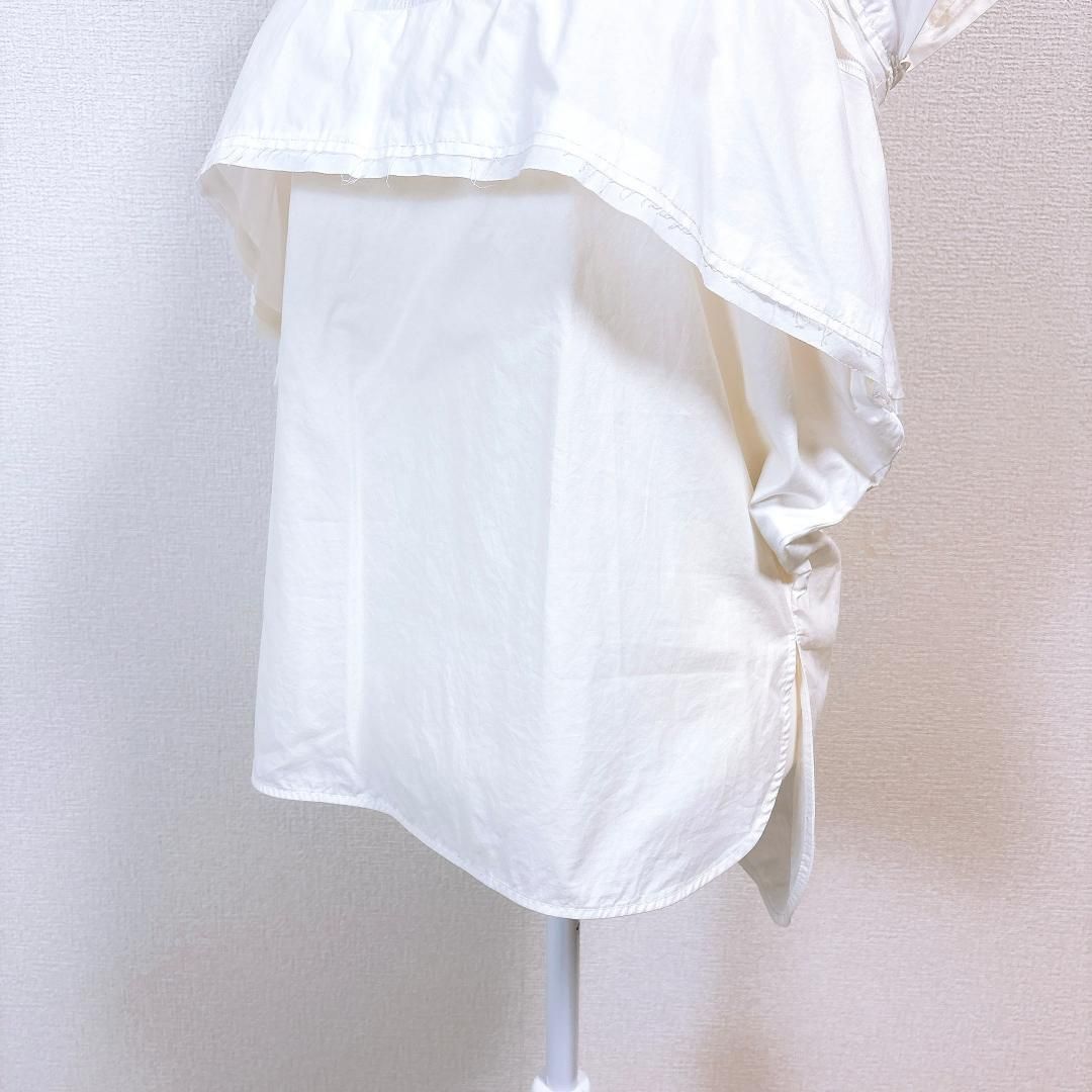 美品】CARVEN プルオーバーコットンブラウス ノースリーブ 36 ホワイト 