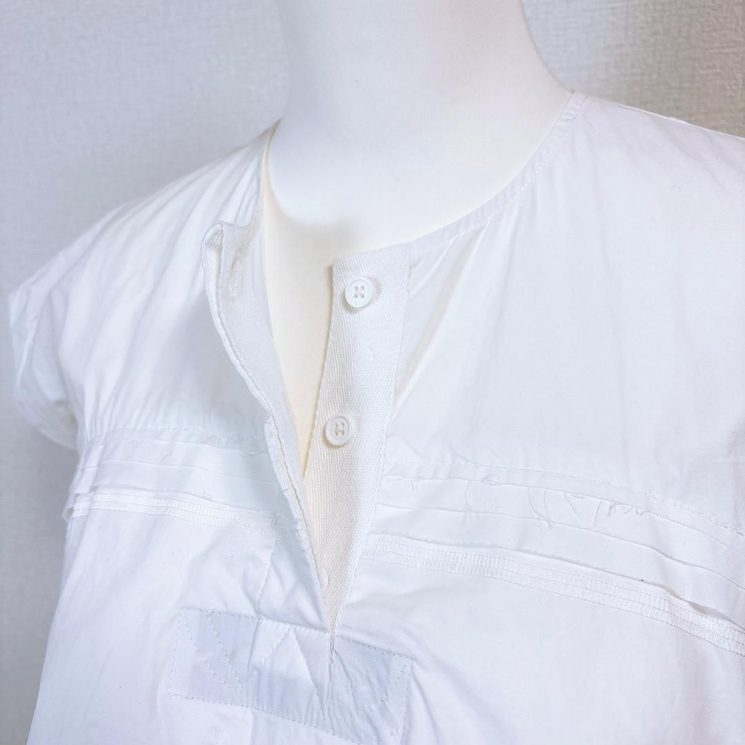 美品】CARVEN プルオーバーコットンブラウス ノースリーブ 36 ホワイト 