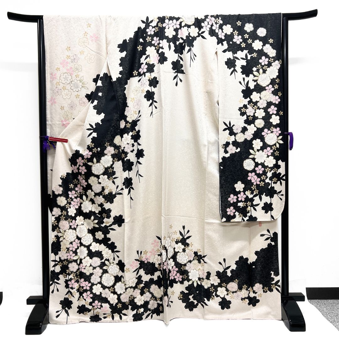 徳永憲峯 桐屋翠山工房 振袖 作家もの 辻ヶ花 絞り 金彩 着物 013b d