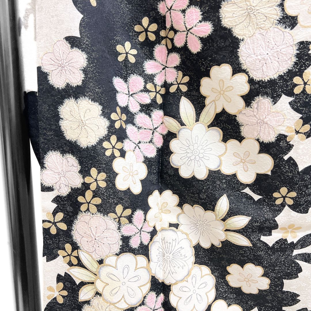 徳永憲峯 桐屋翠山工房 振袖 作家もの 辻ヶ花 絞り 金彩 着物 013b d