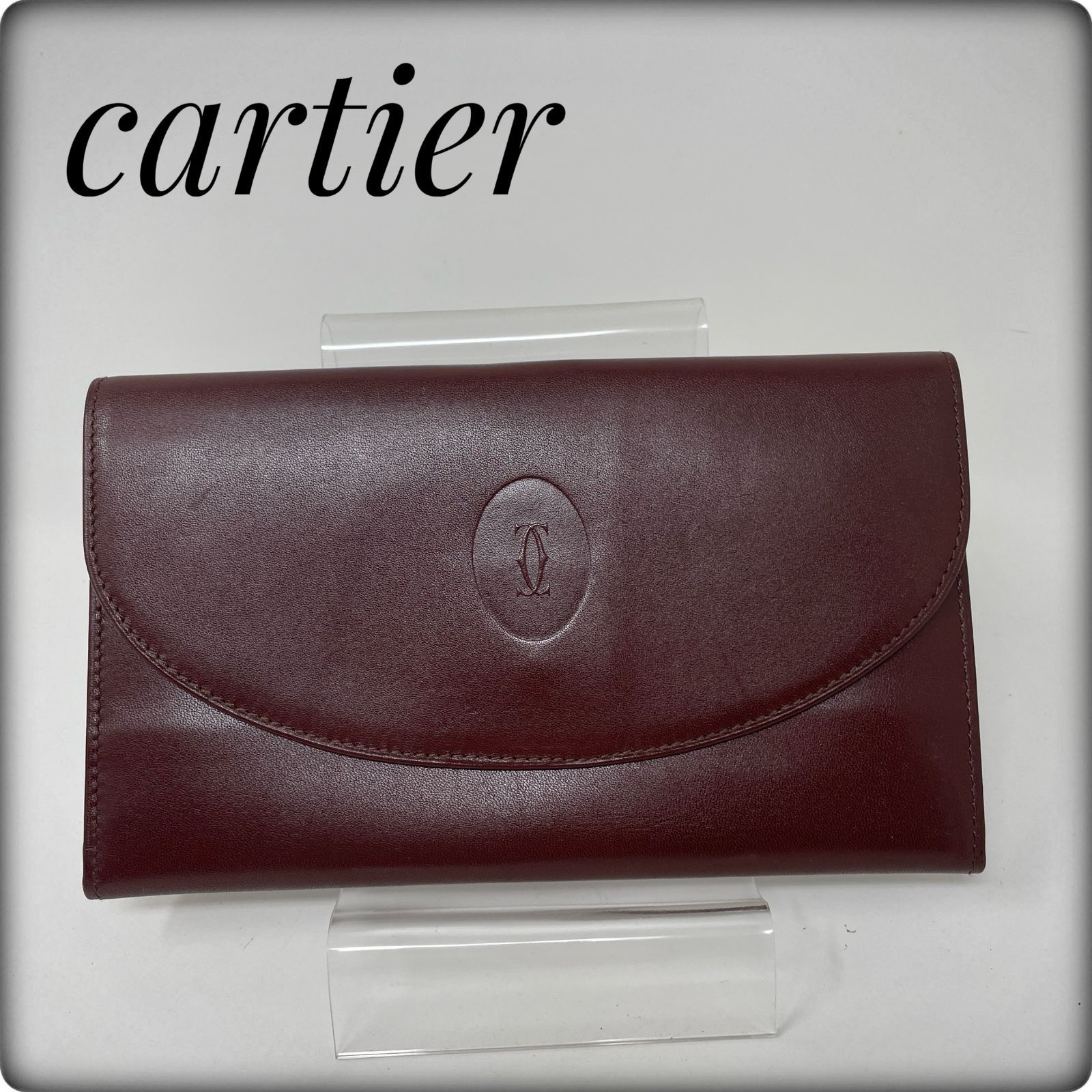 カルティエ（Cartier）マストライン レザー がま口 長財布 ボルドー