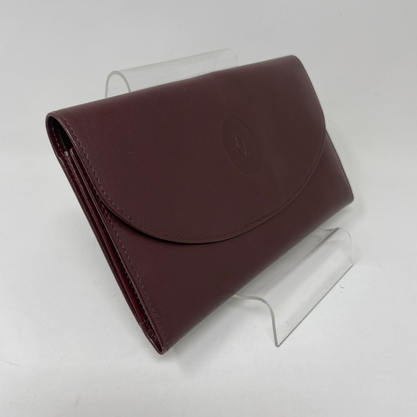 カルティエ（Cartier）マストライン レザー がま口 長財布 ボルドー 
