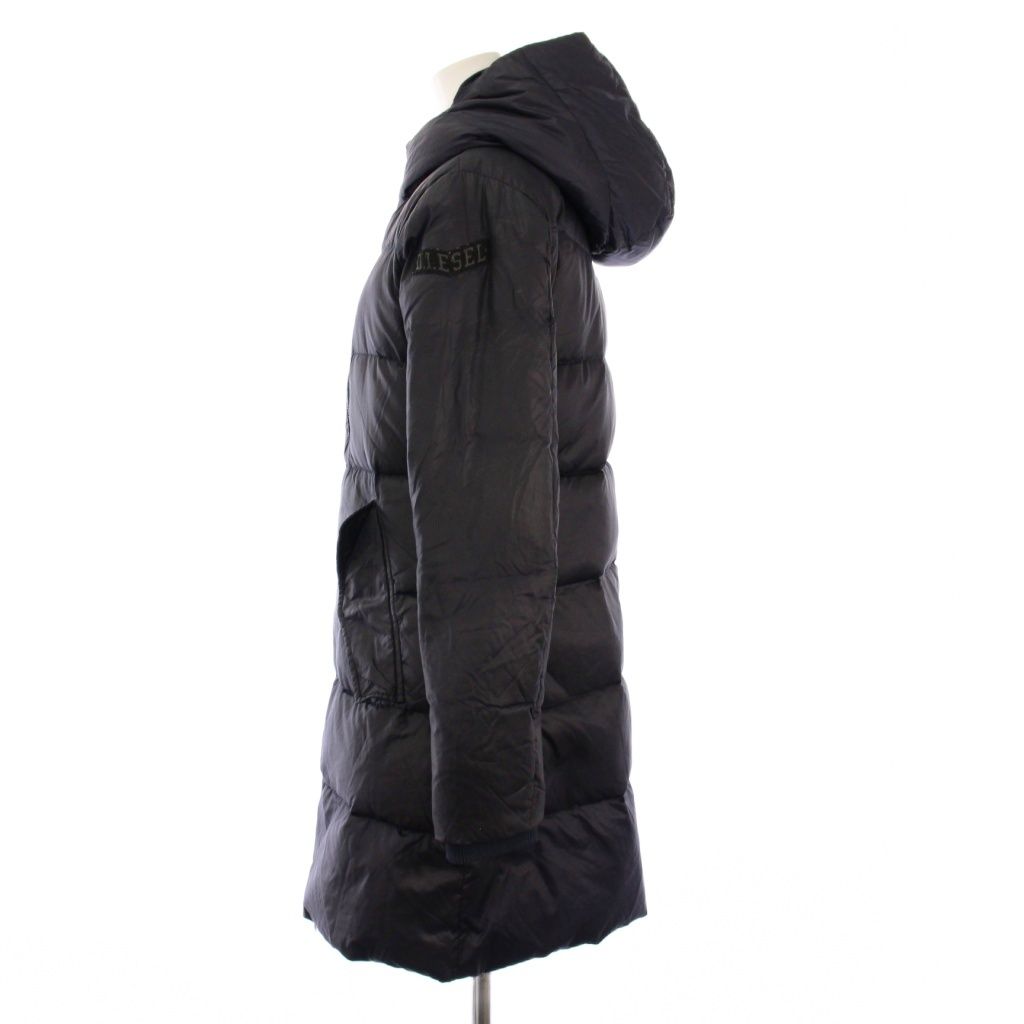 ディーゼル DIESEL ダウンコート ダブルジップ ロング フーディ XS 紺