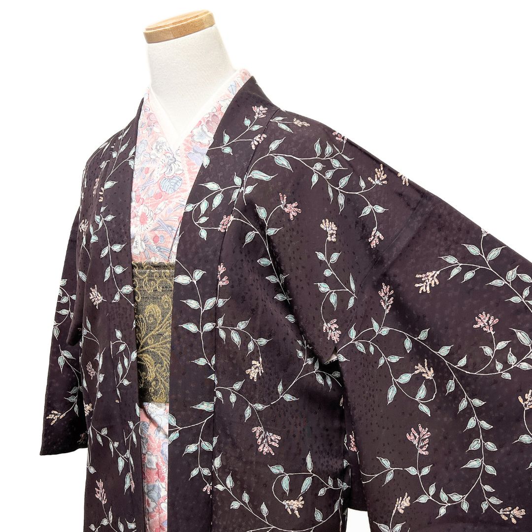 羽織　花模様　リーフ　小花　着物　013b d ms 羽織 花模様 リーフ 小花 着物 013b d ms - メルカリ