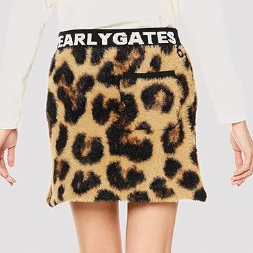 サイズ：0・S・新品】パーリーゲイツ レオパード柄 ニットスカート