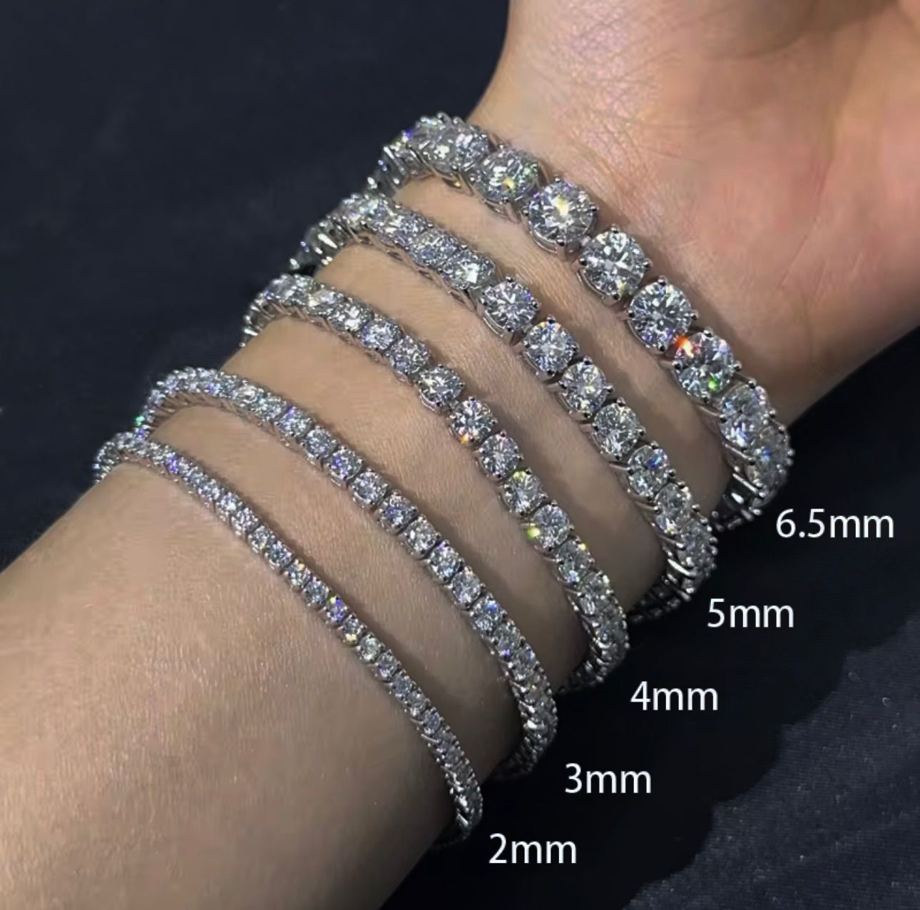 究極◇4mm 17.5cm モアサナイト ブレスレット シルバー◇silver925