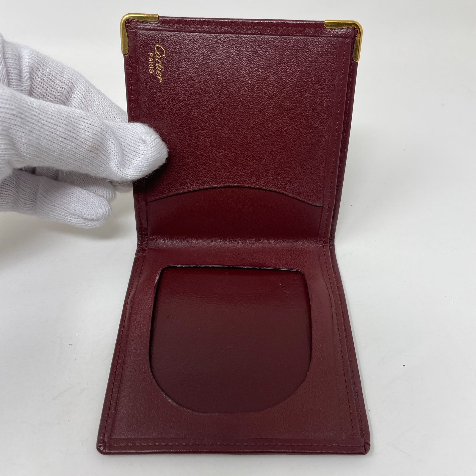 カルティエ（Cartier）マストライン レザー 二つ折り財布 ボルドー