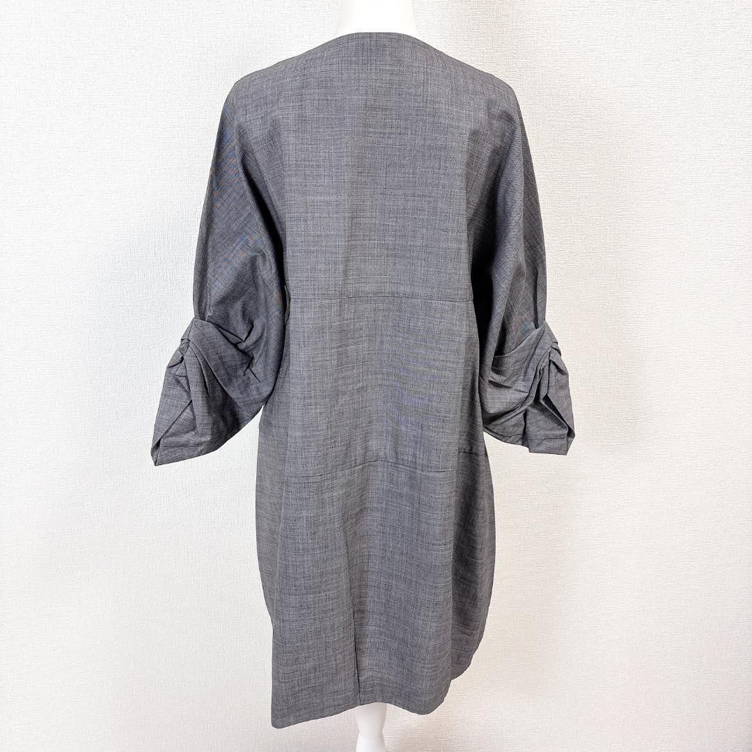 美品】MARNI 長袖ワンピース コート クロップドボタン 44 グレー 
