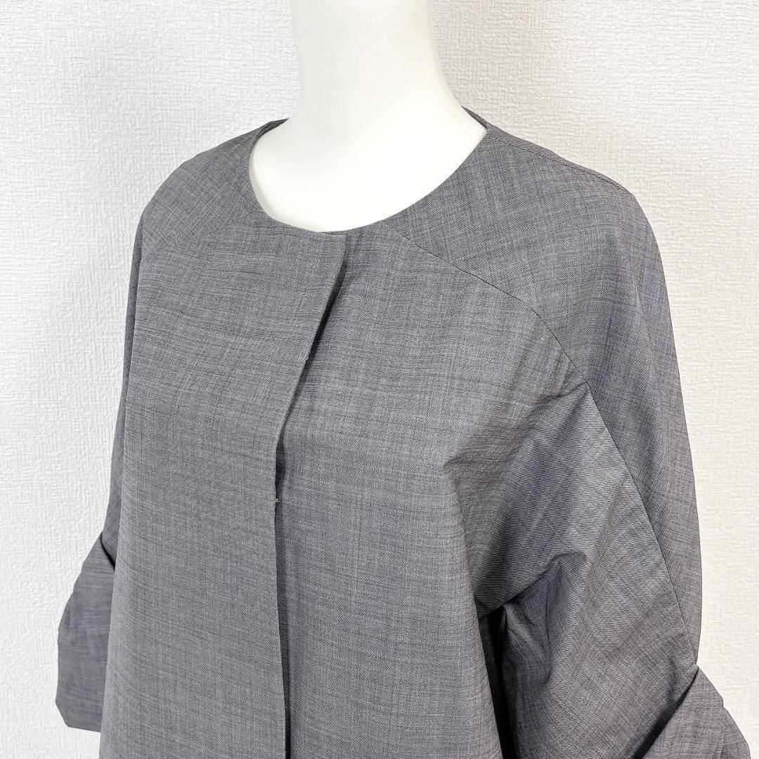 美品】MARNI 長袖ワンピース コート クロップドボタン 44 グレー 