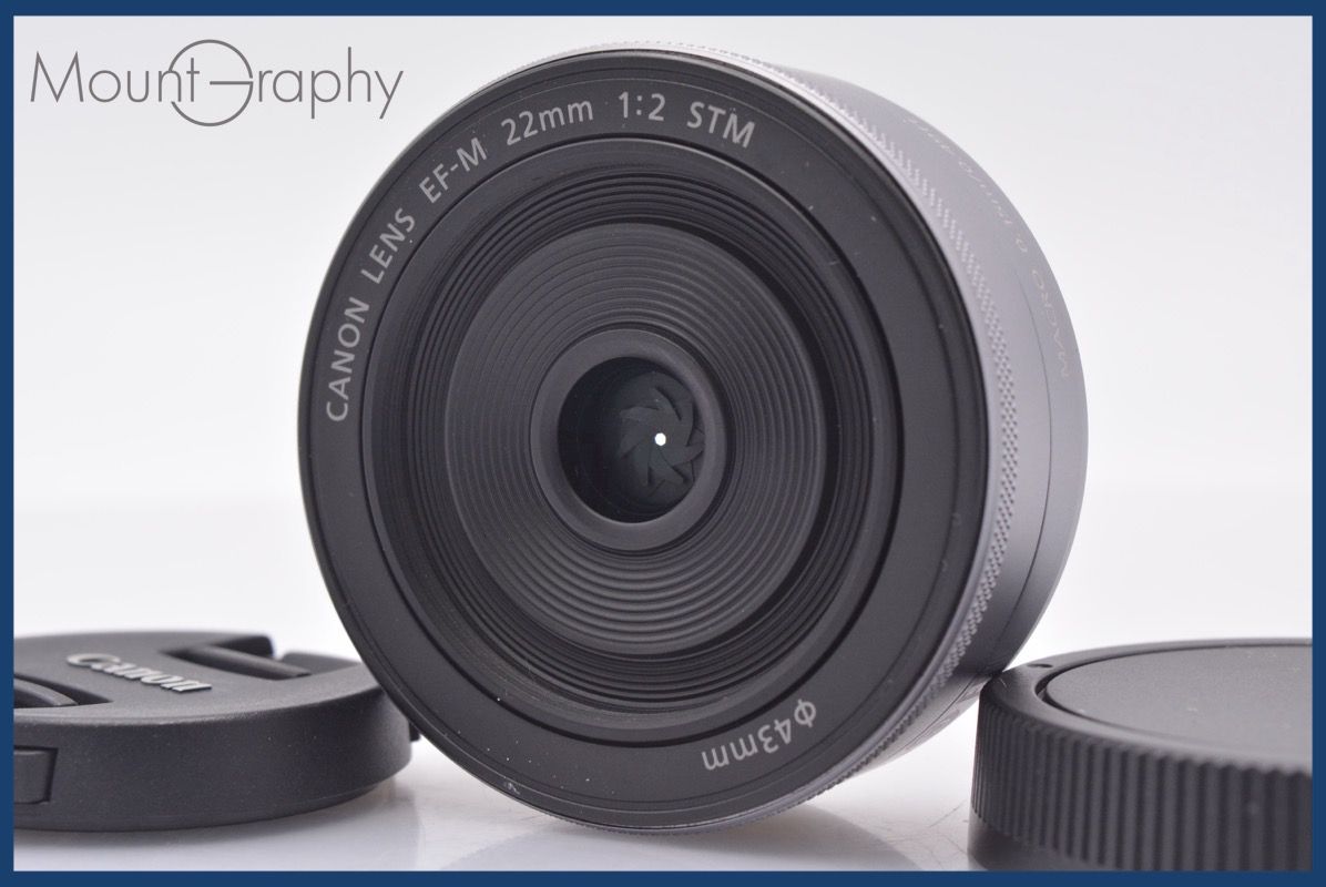美品・動作保証】 キヤノン Canon EF-M 22mm F2 STM 前後キャップ付 同