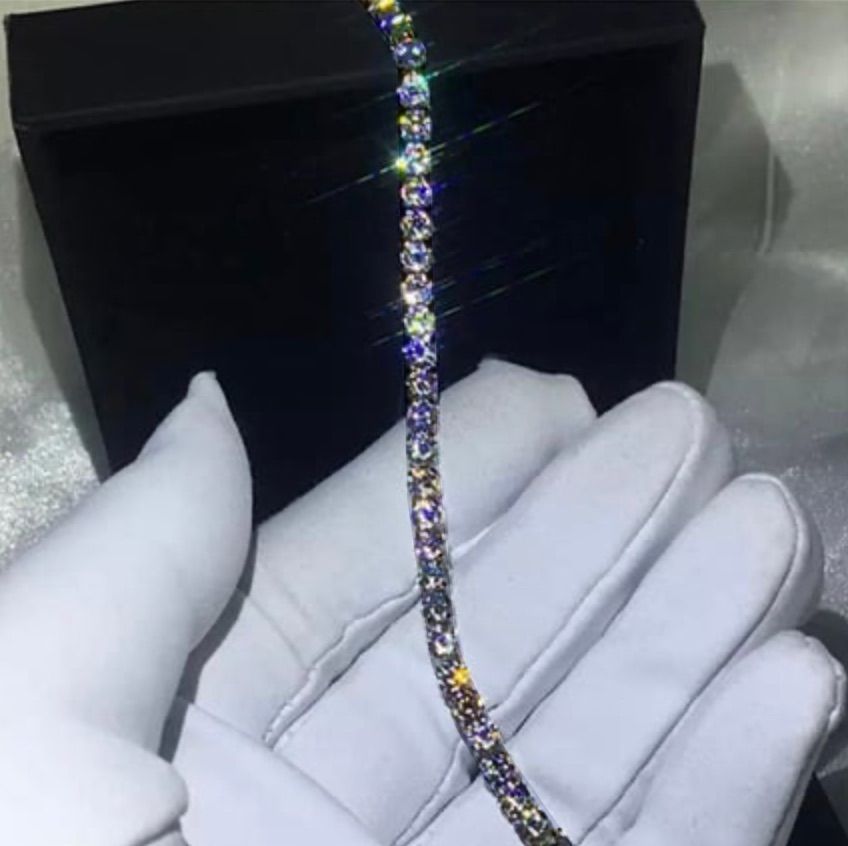 究極◇5mm 17.5cm モアサナイト ブレスレット シルバー◇silver925