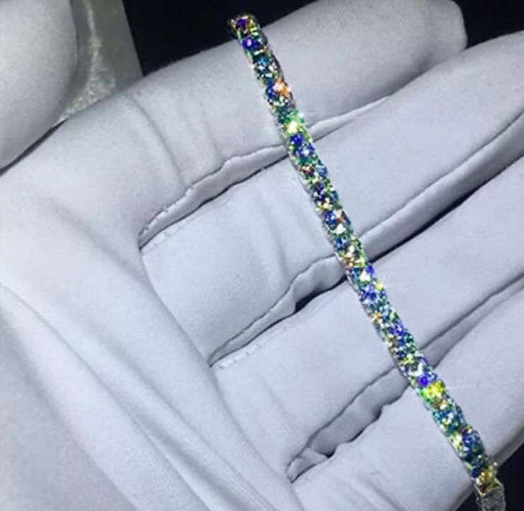 究極◇5mm 17.5cm モアサナイト ブレスレット シルバー◇silver925