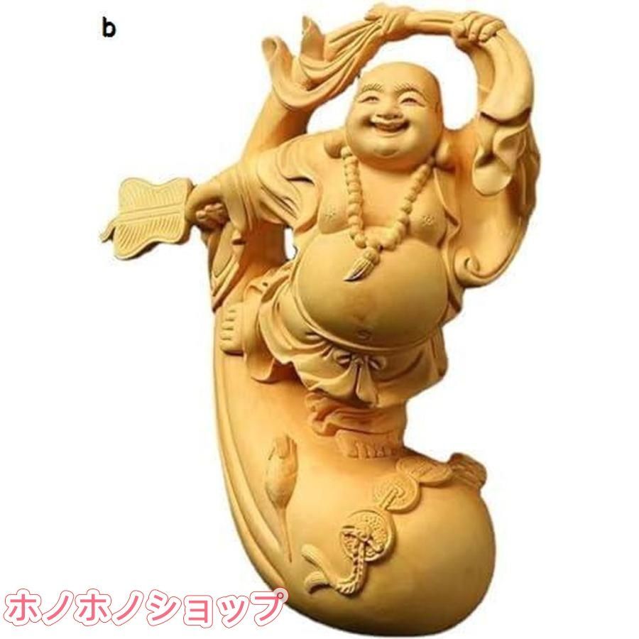 布袋様 木彫り 仏像 ミニ 七福神 金運 開運 風水 置物 - メルカリ