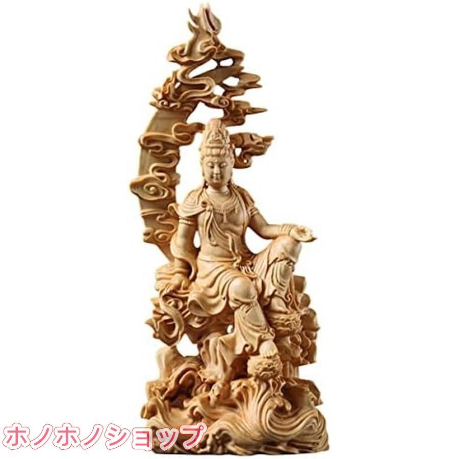 木彫り 観音菩薩 仏像 黄楊 木製 高級 仏教美術 - メルカリ