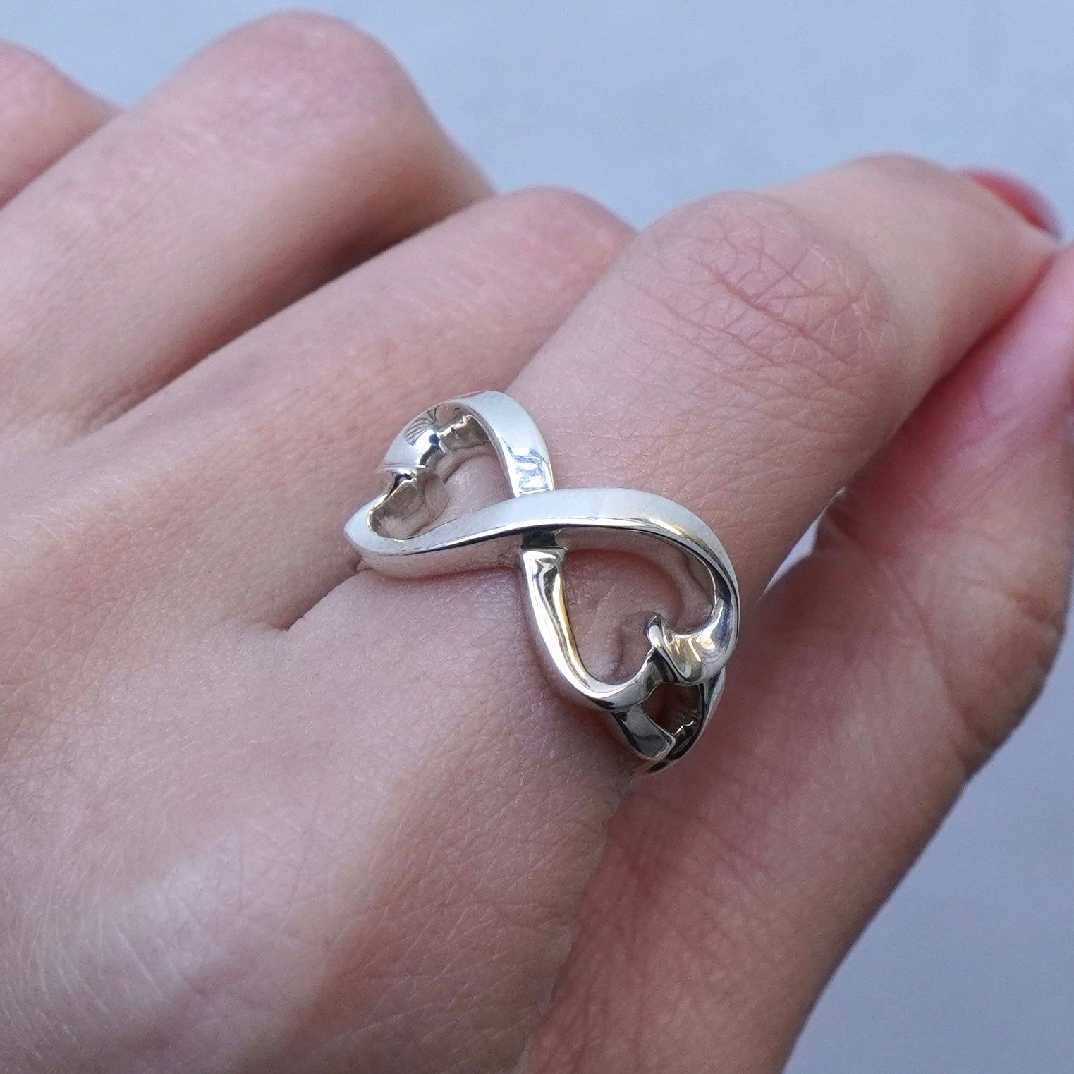 ティファニー ダブルラビングハート リング 925 新品磨き済 - メルカリ