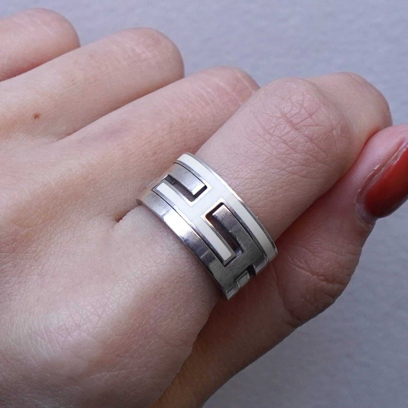 エルメス ムーブアッシュ リング 925 ホワイト 52 11号 レディース