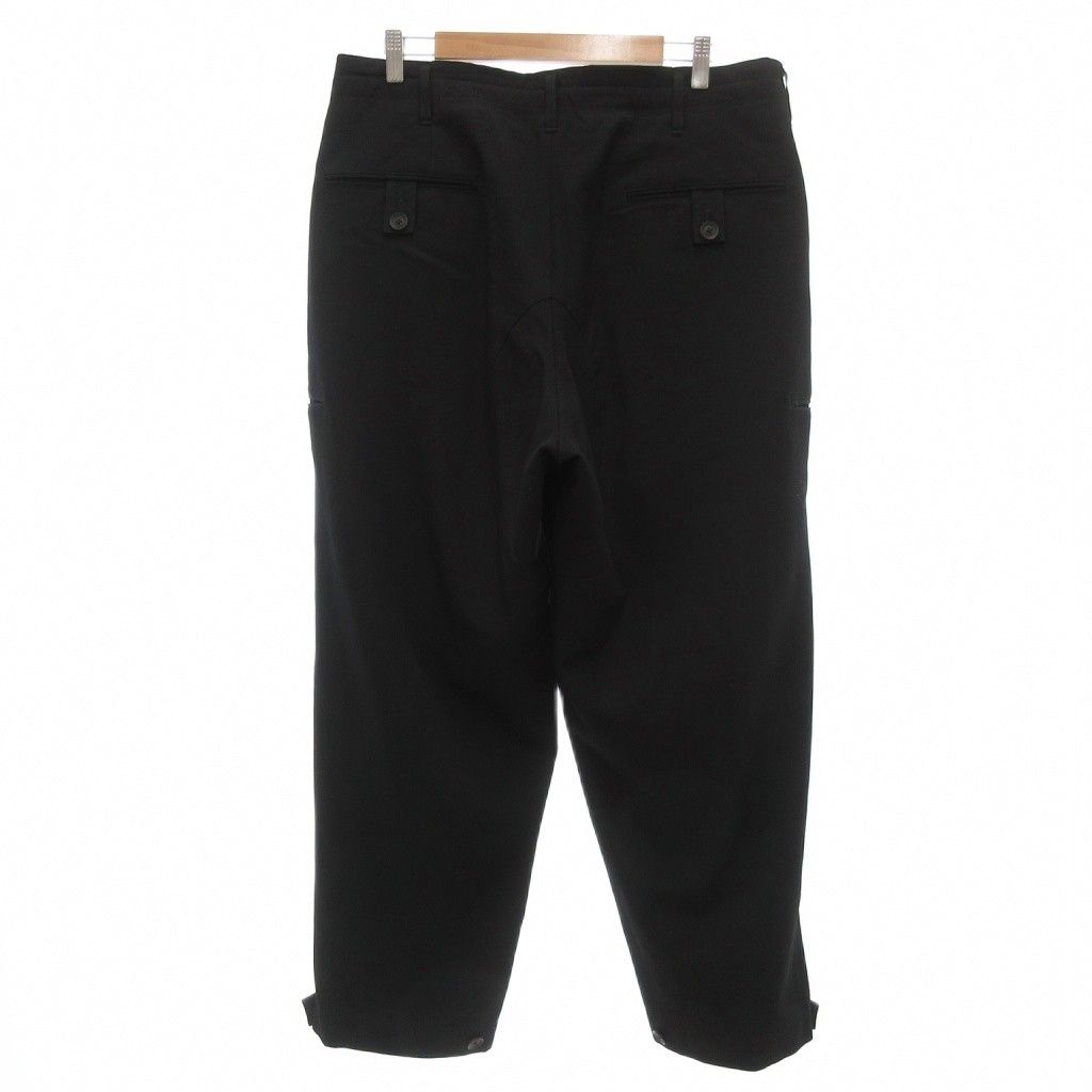 ヨウジヤマモトプールオムブラック ハイウエスト スラックス 中古・古着通販】Yohji Yamamoto pour homme (ヨウジヤマモト