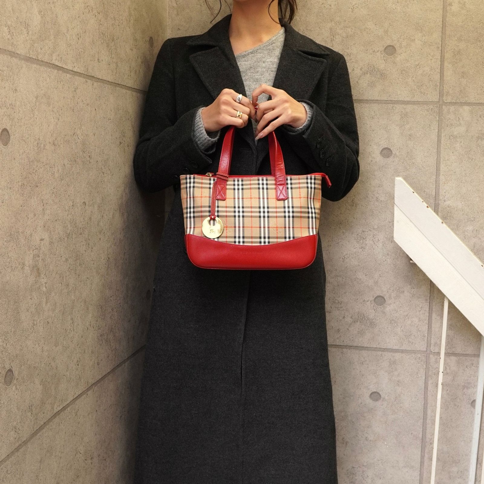 バーバリー ノバチェック ナイロンキャンバス / レザー ミニ