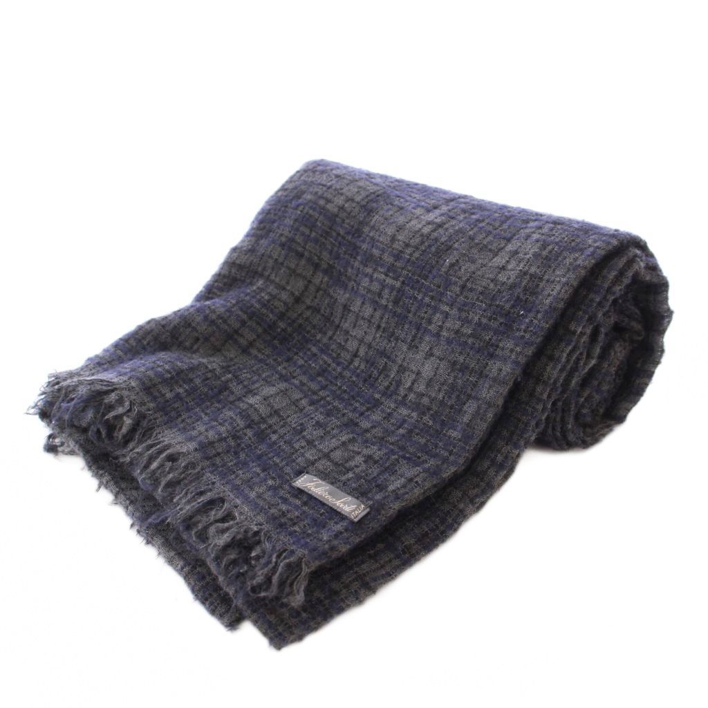 Faliero Sarti ネイビー チェック ストール FALIERO SARTI（ファリエロ
