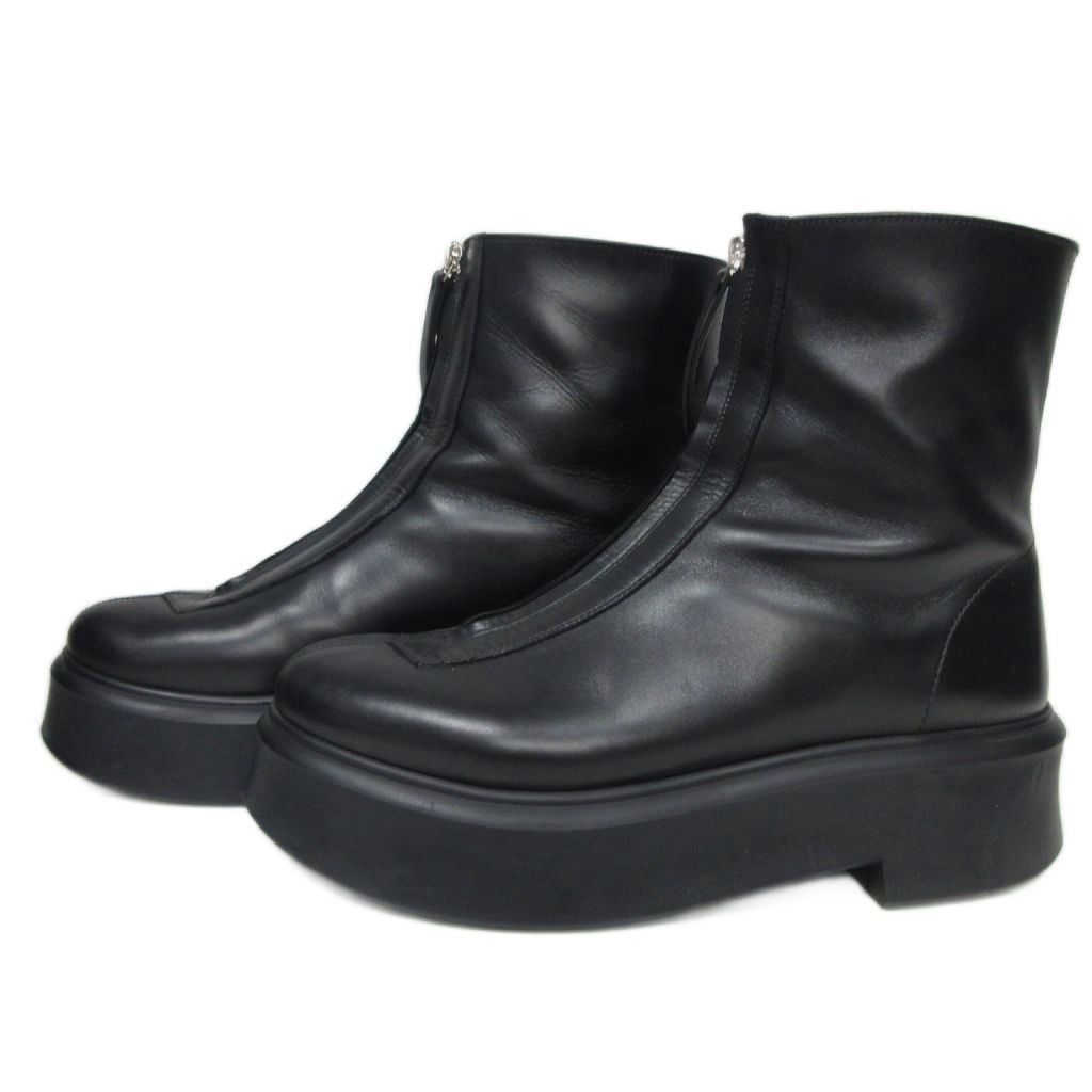 ザロウ THE ROW ZIPPED BOOT I フロントジップ アンクルブーツ レザー