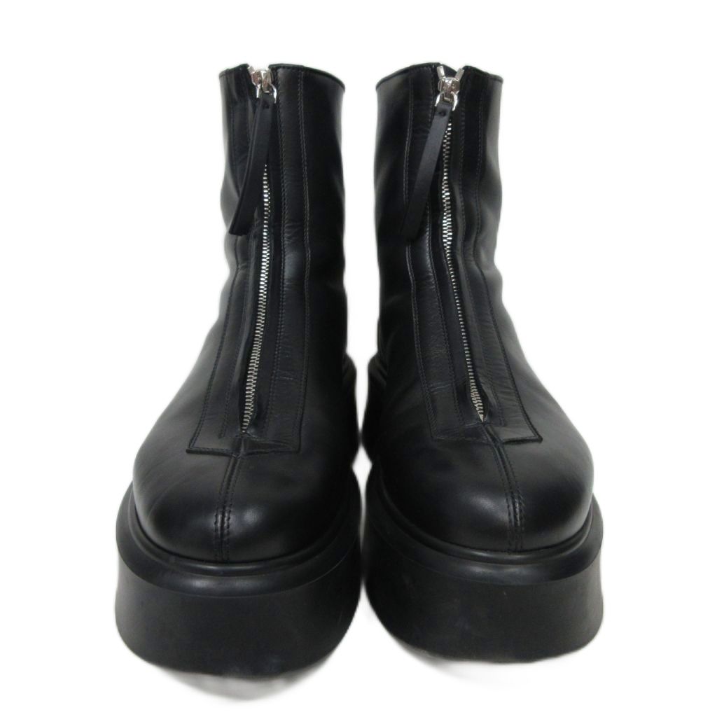 THEROW 黒 厚底ジッパーブーツ Zipped Boot I レザー ブラック – The Row