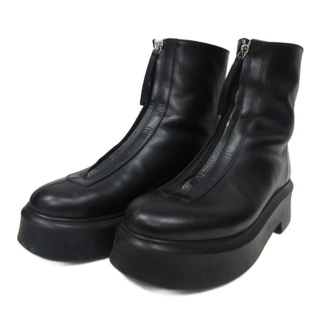 ザロウ THE ROW ZIPPED BOOT I フロントジップ アンクルブーツ レザー