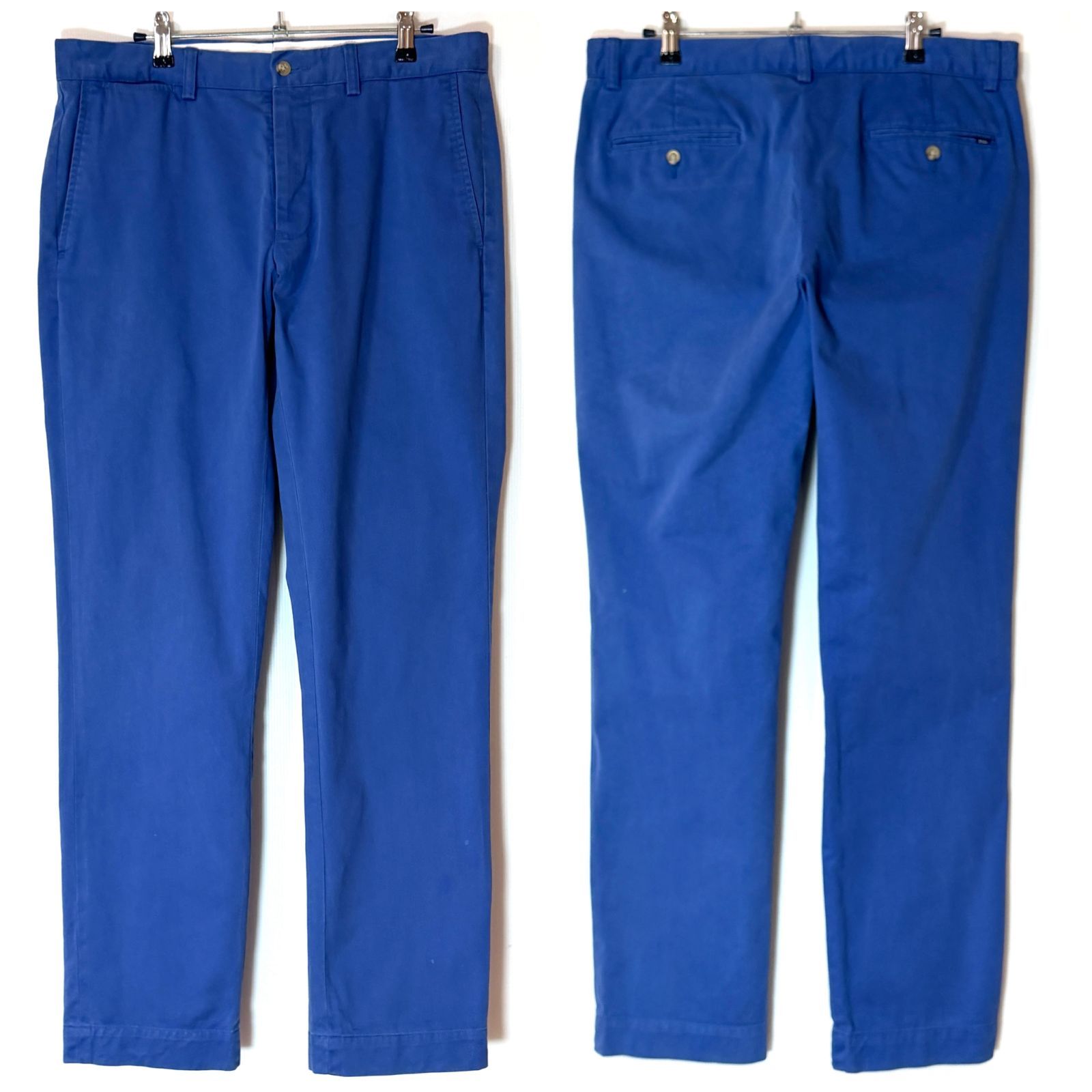 レアカラー ポロラルフローレン ノータックチノパン 実寸W39L30.5 ブルー Polo Ralph Lauren ポロラルフローレン ノータック チノパン SLIM FIT