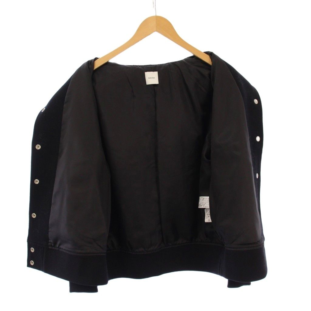 Spick &span ブラック スタジャン ウール・合成皮革 Spick &span