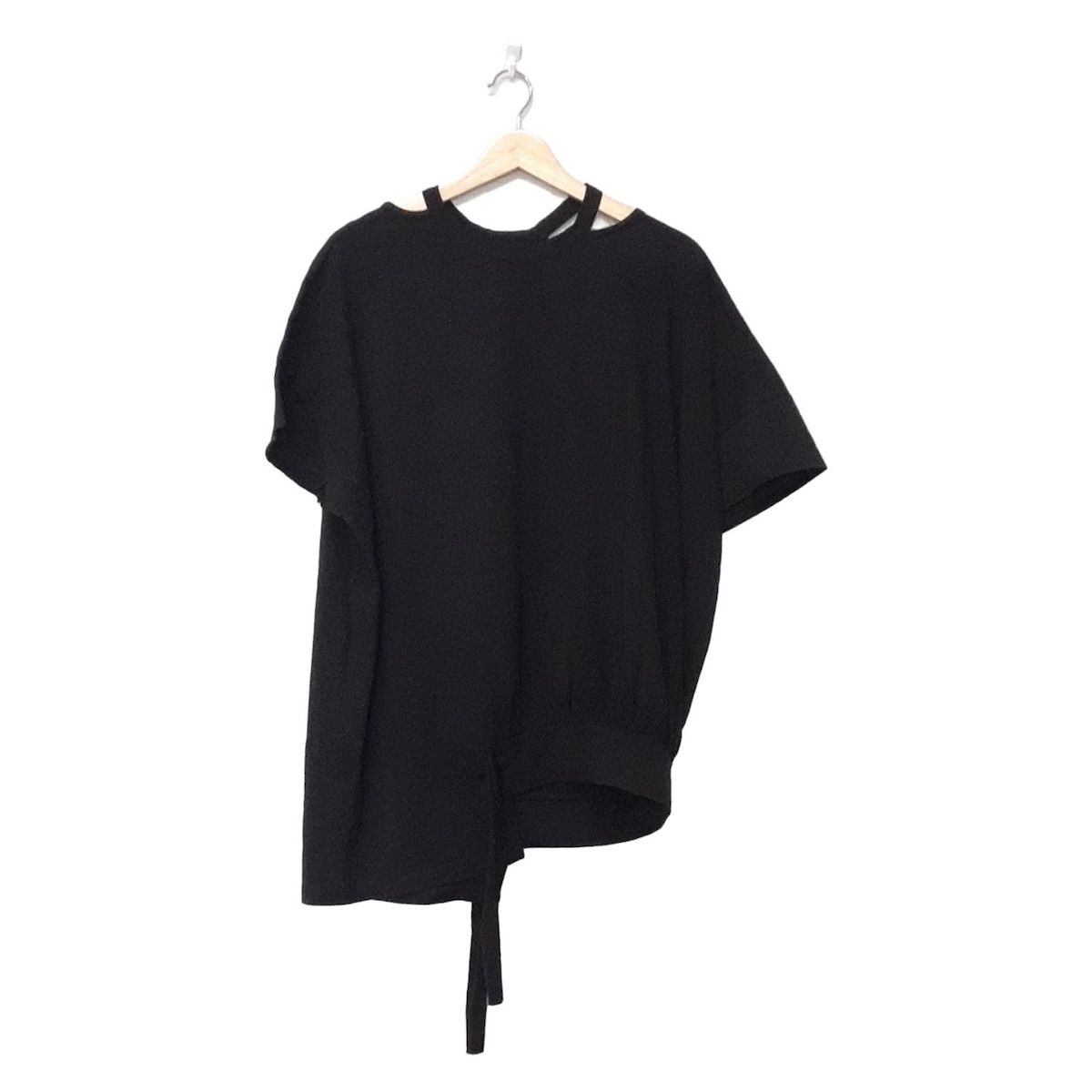 yohji yamamoto■ヨウジヤマモト カットソー トップス 半袖 黒 yohjiyamamoto(ヨウジヤマモト) 半袖カットソー サイズ2 M レディース