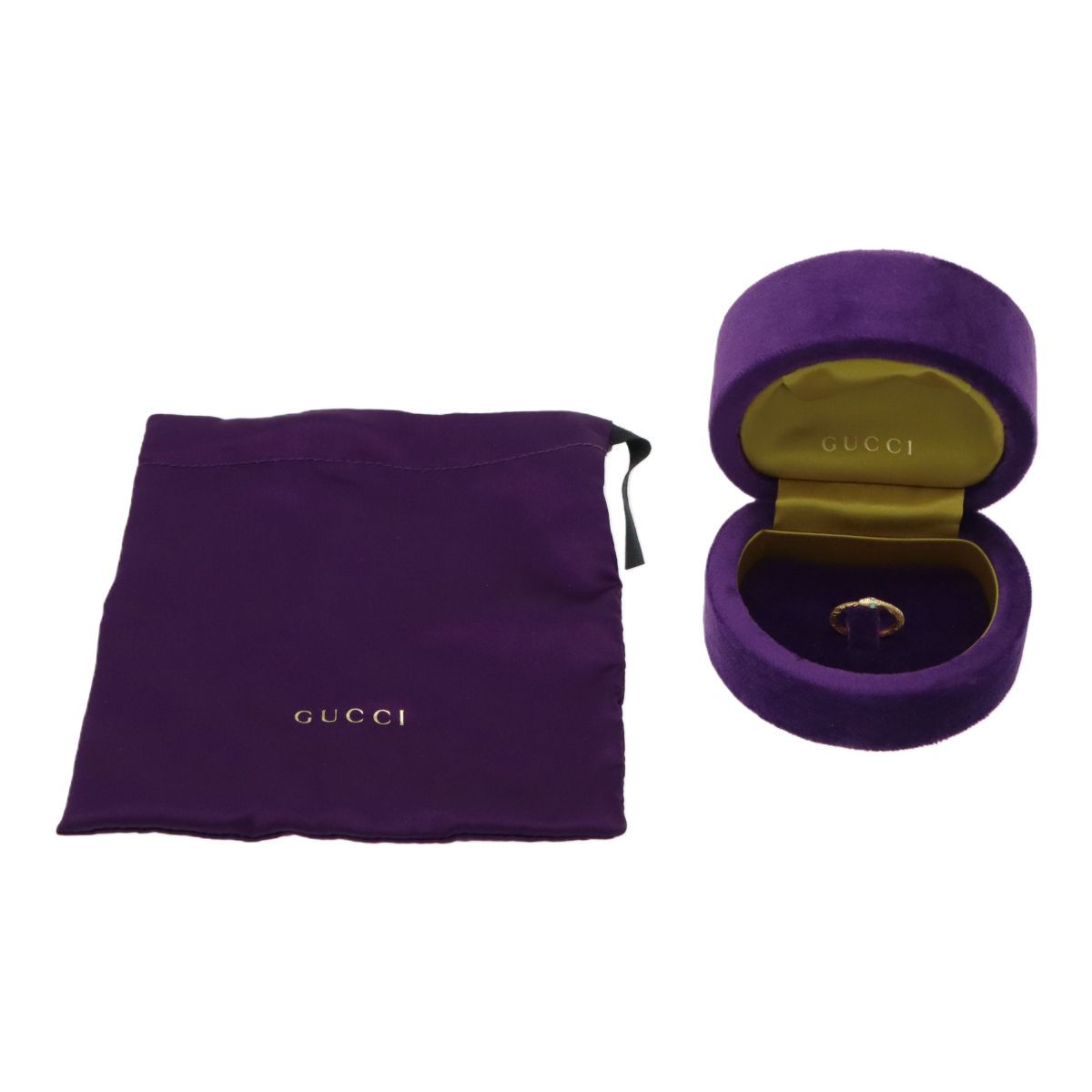 GUCCI グッチ Au750YG 18金イエローゴールド ヘビ 蛇 ターコイズ 