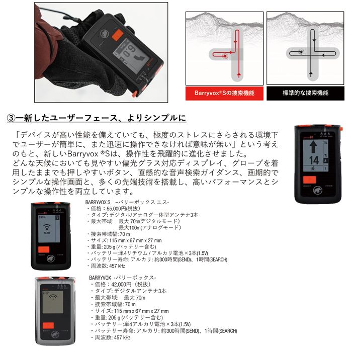 マムート ビーコン MAMMUT Barryvox S2 マムート バリーボックス