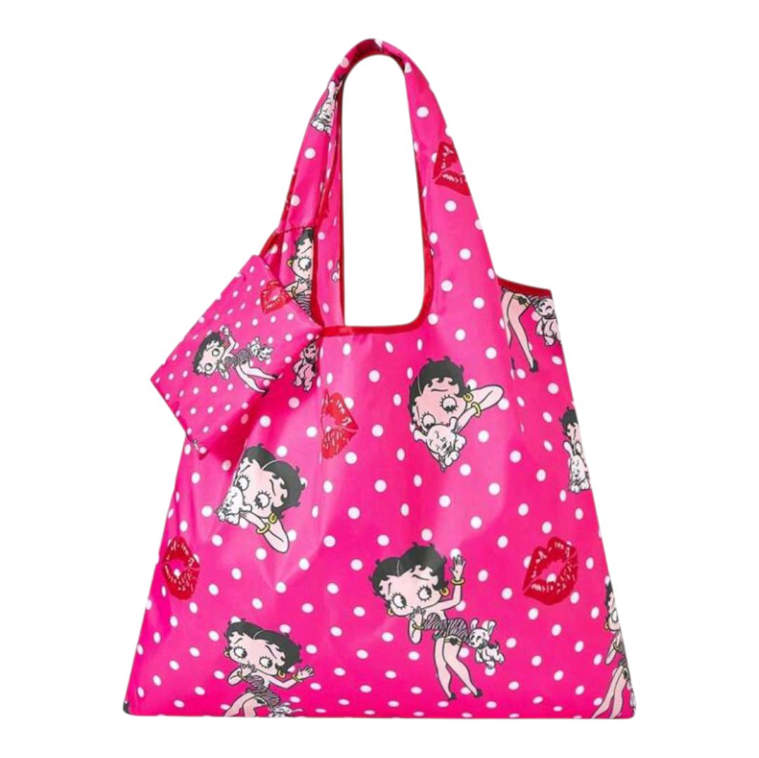 Betty Boop ベティちゃん エコバッグ 収納ポーチ付き 水玉 ピンク