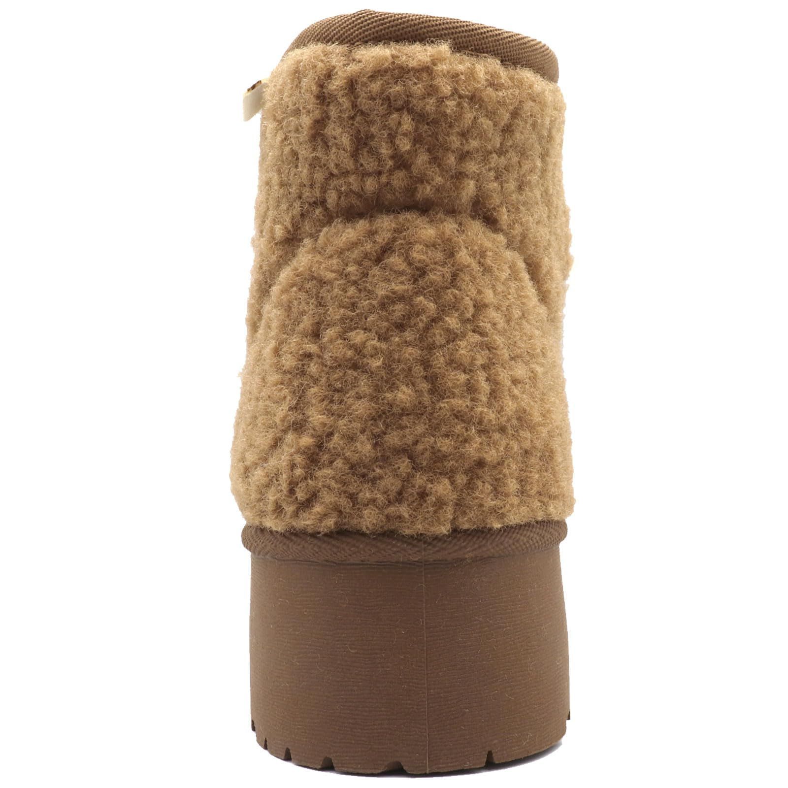 軽量 ボア MZ1982 ムートンブーツ ショート 厚底 レディース ローゴン