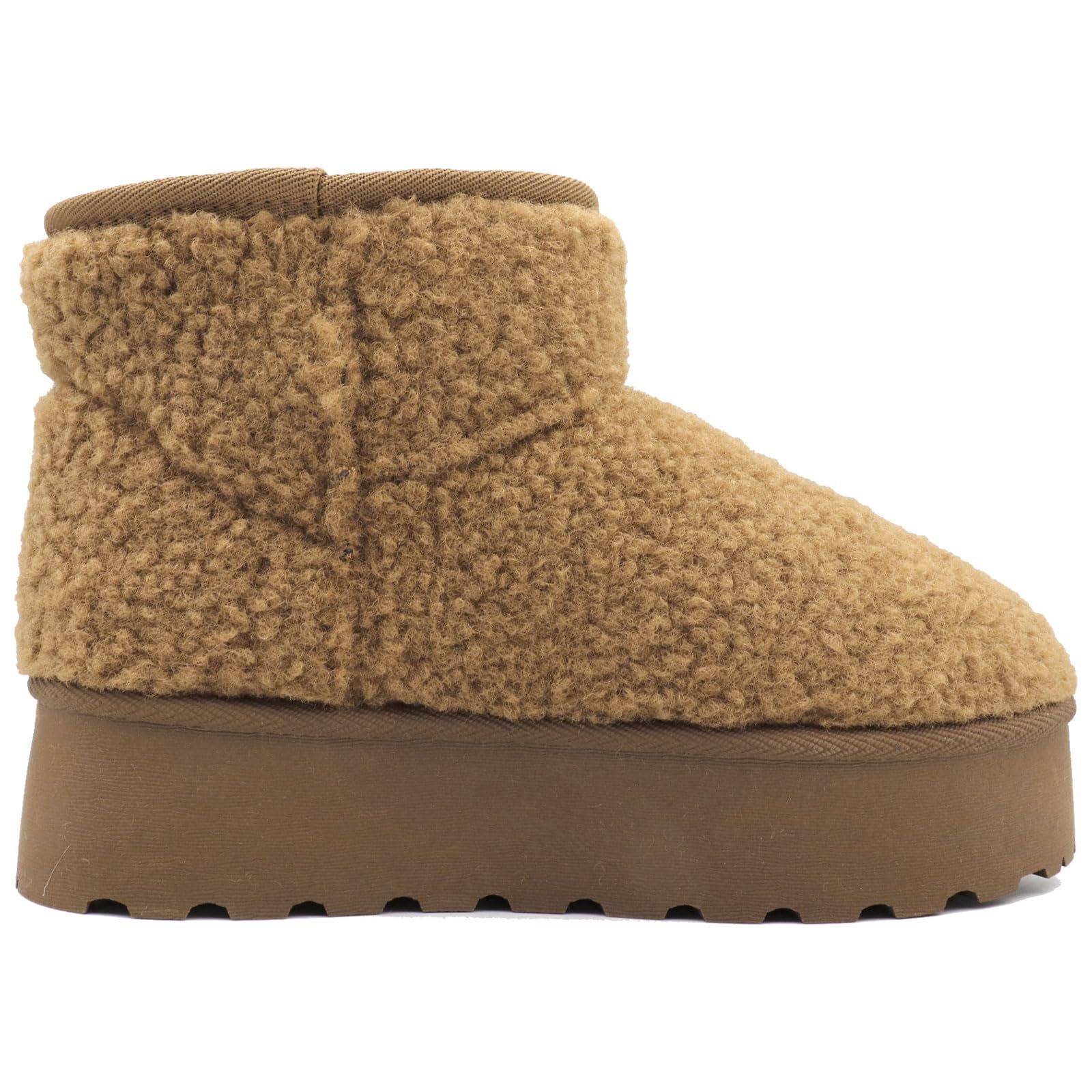 軽量 ボア MZ1982 ムートンブーツ ショート 厚底 レディース ローゴン