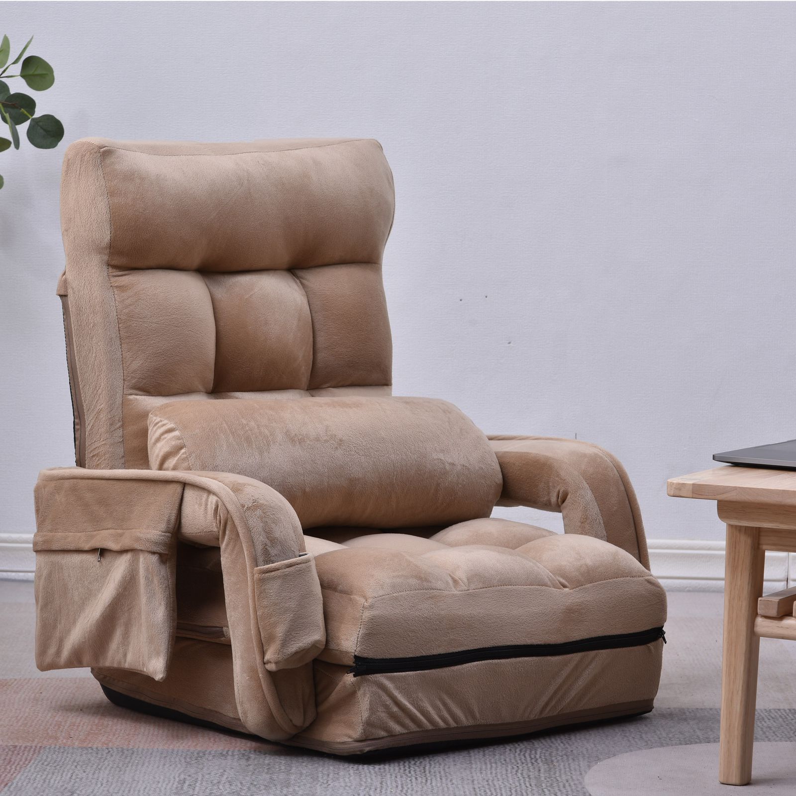 座椅子 リクライニング 14段ギア リクライニングチェアー ファブリック