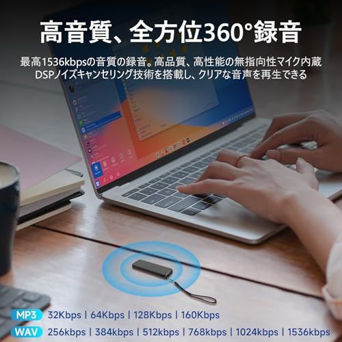 128 GB Vivaniir ボイスレコーダー 小型 1800時間録音保存 45時間以上連続録音 ワンボタン録音 22 g 超軽量 ICレコーダー 録音機 USB C VOR音声感知録音 ノイズ低減 OTG機能 イヤホン a 847 f 57 b その他 キッチン 食器