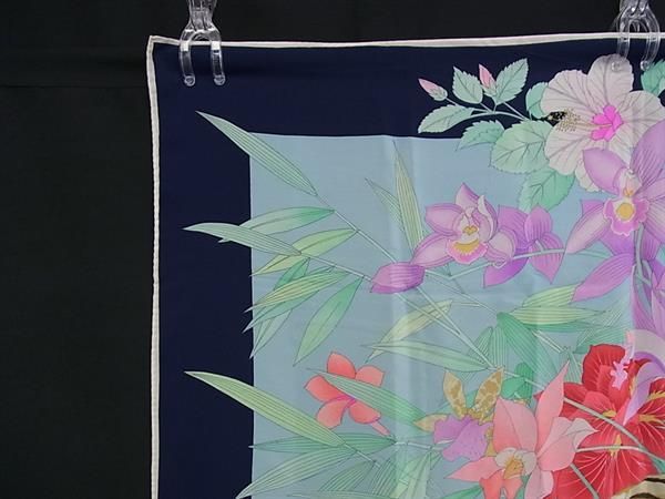 LEONARD レオナール 大判 フラワー 花 タイガー トラ スカーフ