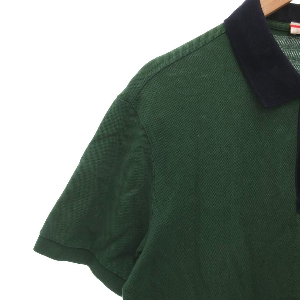 プラダ PRADA ポロシャツ L 緑 グリーン 半袖 ロゴ バイカラー /FF
