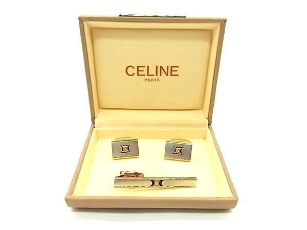 CELINE セリーヌ マカダム カフリンクス タイクリップ ビジネス 紳士