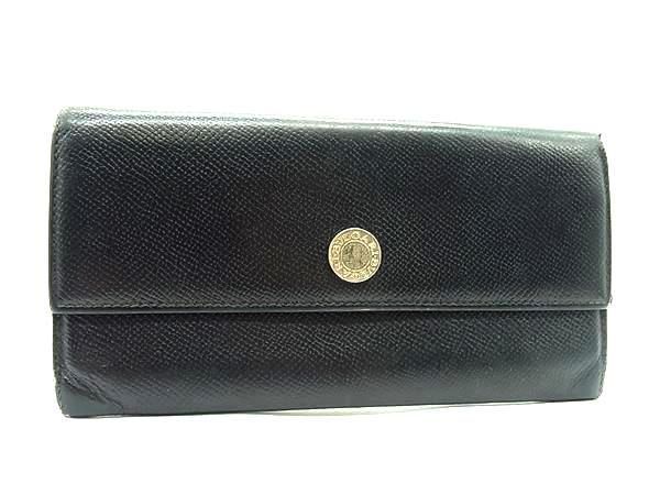 BVLGARI ブルガリブルガリ レザー 二つ折り 長財布 ウォレット 札入れ 小銭入れ レディース メンズ ブラック系 DL7005