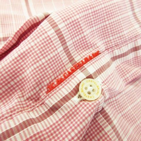 カステルバジャック CASTELBAJAC シャツ 48 ピンク チェック柄 長袖