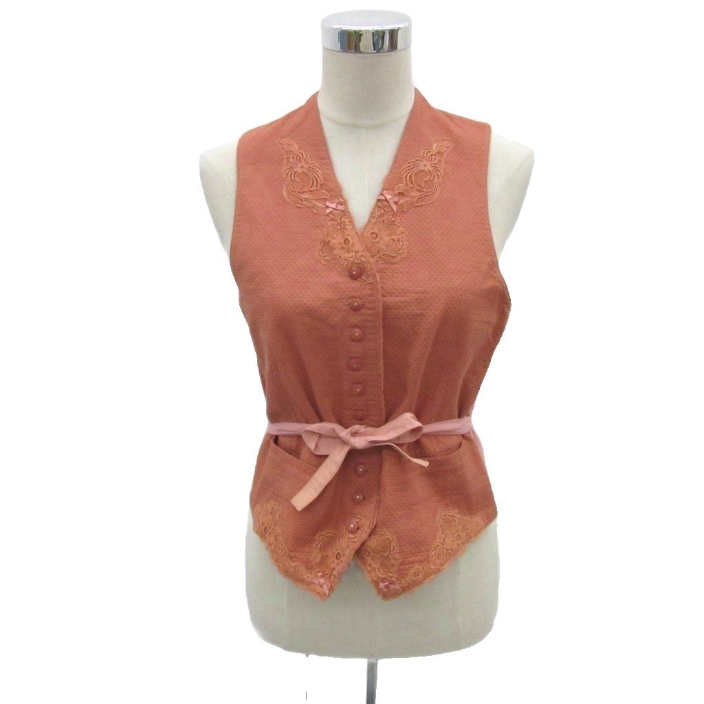 PINK HOUSE（ピンクハウス） ベスト ジレ フランス製レース使いローン