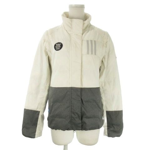 アディダス adidas GOLF ジャケット 2way ベスト M 白 ホワイト 中綿 スタンドカラー ロゴ /AO11 ■GY61