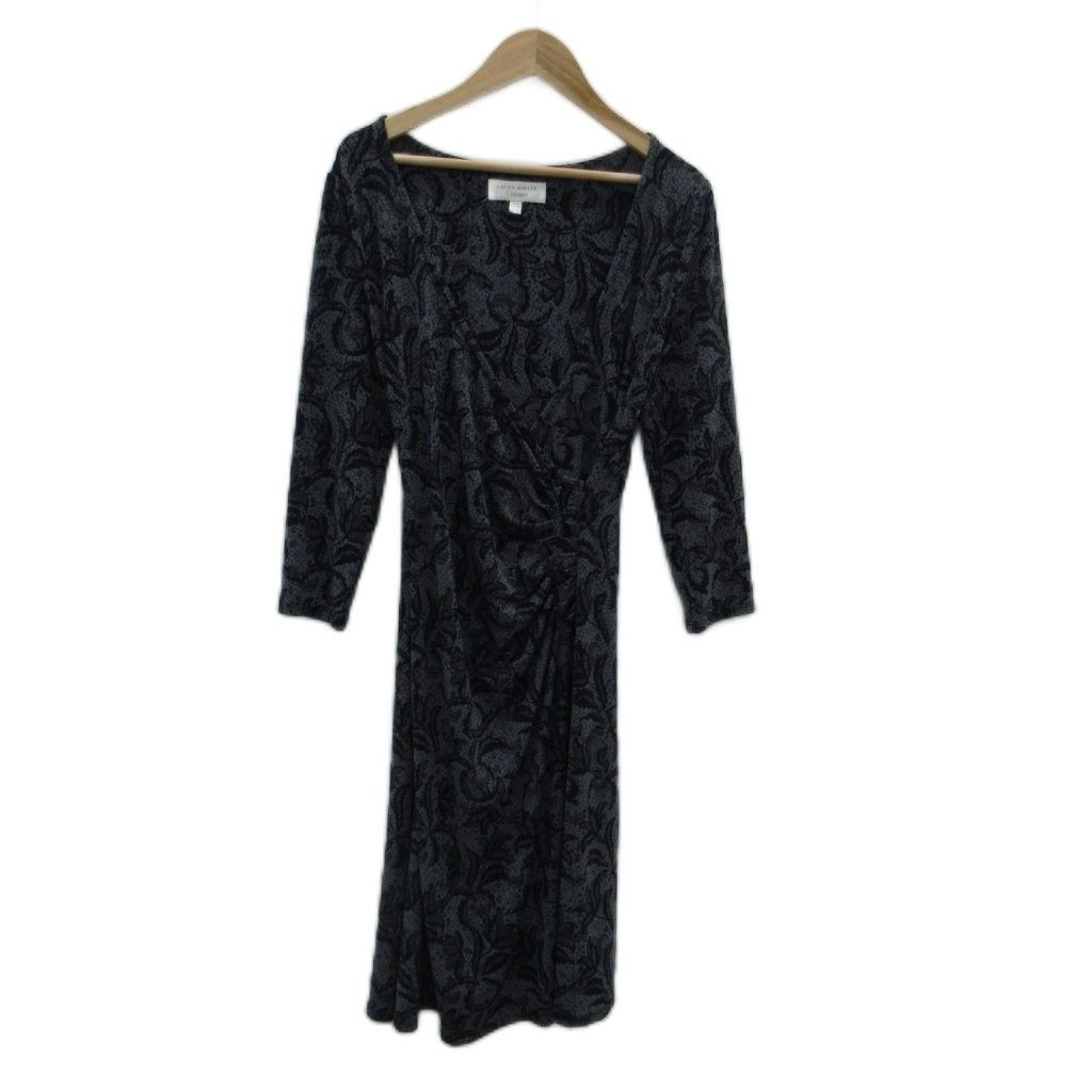 ローラアシュレイ LAURA ASHLEY Occasion ワンピース 4 S グレー 黒